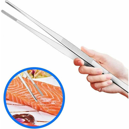 Extra 30cm / 12 inch Long Stainless Steel Tweezers with Precision Serrated End for Aquaristik, Gardening, V1237-ZY-203-2688