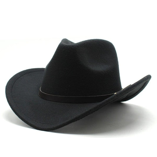 American Western Cowboy Hat Felt Hat For Men And Women Riding Hat Rolled Brim Imitation Wool Jazz Hat Cowboy V1237-ZY-203-2725