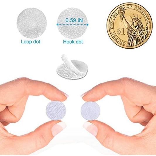 1000pcs Self-adhesive Velcro for Kids, Round, Early Education, Nylon, Self-adhesive, Die-cut, White, Silent, V1237-ZY-203-2888