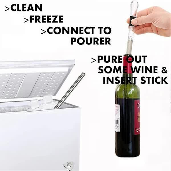 2-pack Wine Cooler Wine Bottle Cooler Stainless Steel Wine Chiller Wine Decanter with Wine Aerator V1237-ZY-203-3116