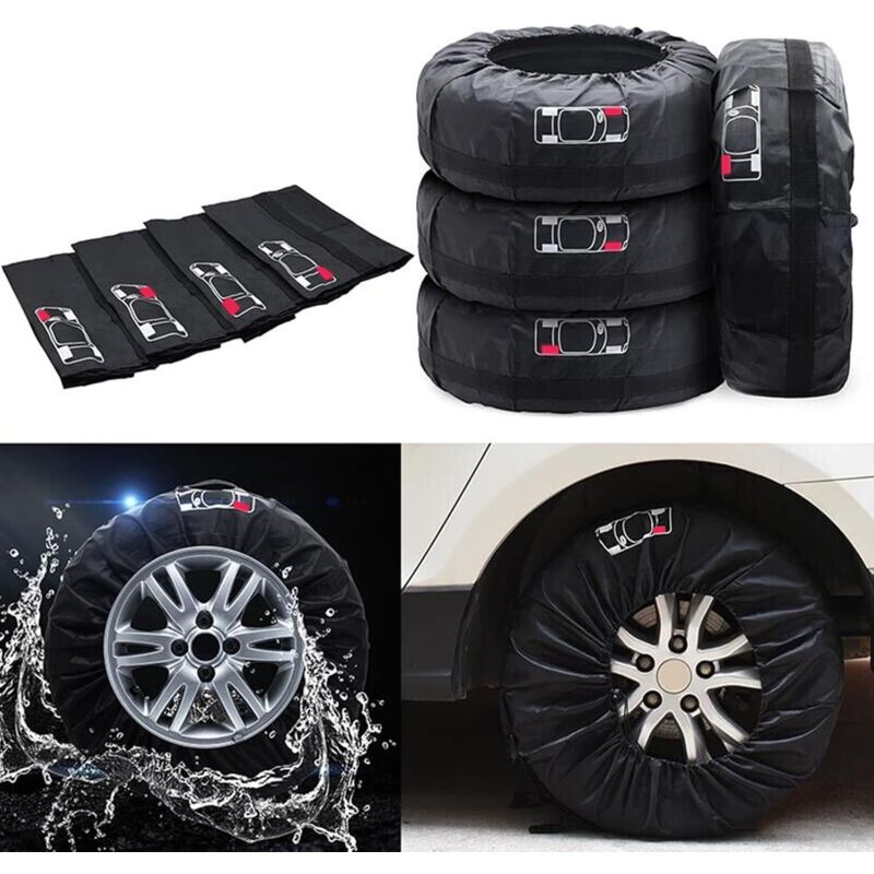 pcs Car Tire Covers 19-23"" Waterproof Dustproof Car Wheel Protector (Diameter 80cm) V1237-ZY-203-3347