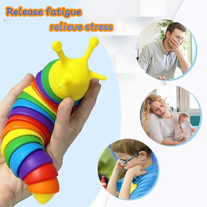 Fidget Slug, 3D Sensory Slug Fidget Toy, Funny Crawling Slug Fidget Toy Black purple 14CM V1237-ZY-203-3455