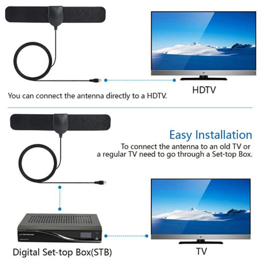 25 Mile Range Antenna TV Digital HD 4K Antenna Digital Indoor HD Black one size V1237-ZY-203-3606