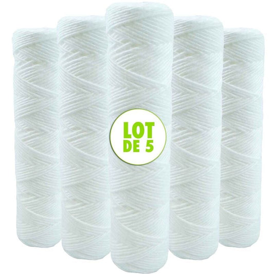 5-Pack 9 3/4 Inch Anti-Sediment Water Filter Cartridges - 20 Micron Compatible with 10 Inch Filter_MGF V1237-ZY-203-4001