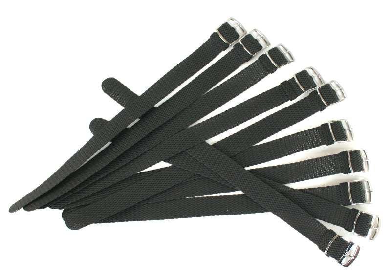 Perlon bracelet 16/18/20 mm XL Black Black 16mm V1237-ZY-203-4206