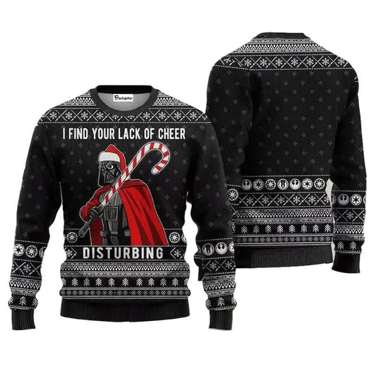 Santa Darth Vader Christmas Sweater Ugly Star Wars The Mandalorian Men's Sweater Autumn Winter Women's V1237-ZY-203-4221