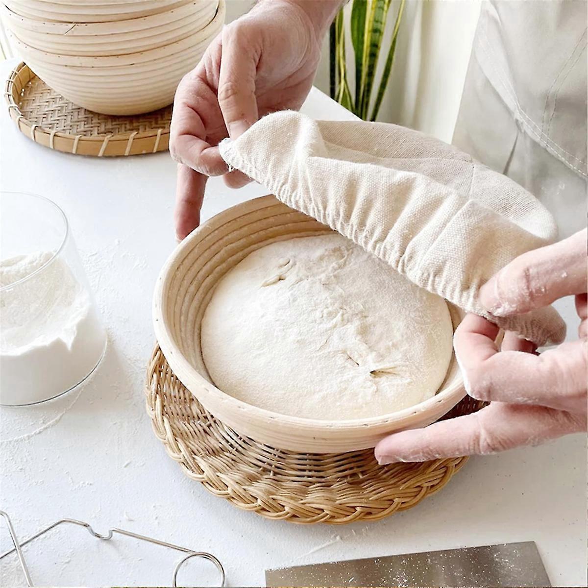 Dough Protection Basket Round Handmade Rattan Basket, 23x8cm_tfrf V1237-ZY-203-4286