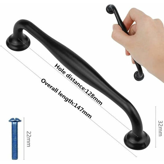 10 pcs Black Furniture Handles - Black Kitchen Furniture Handles Door Handles Drawer Bedroom Center Distance V1237-ZY-203-4396