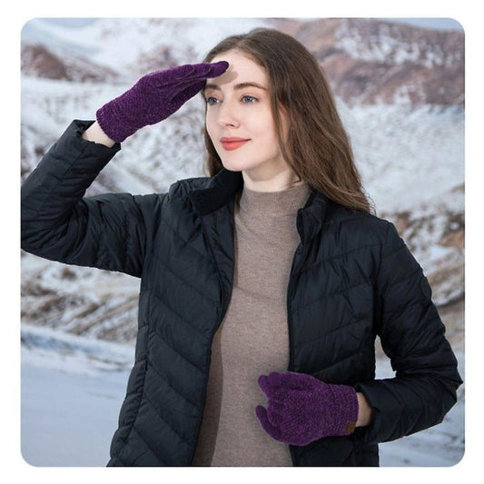 Knitted gloves ""touchscreen gloves women, warm knitted gloves"" (2 pairs)(bright yellow) bright yellow V1237-ZY-203-4415