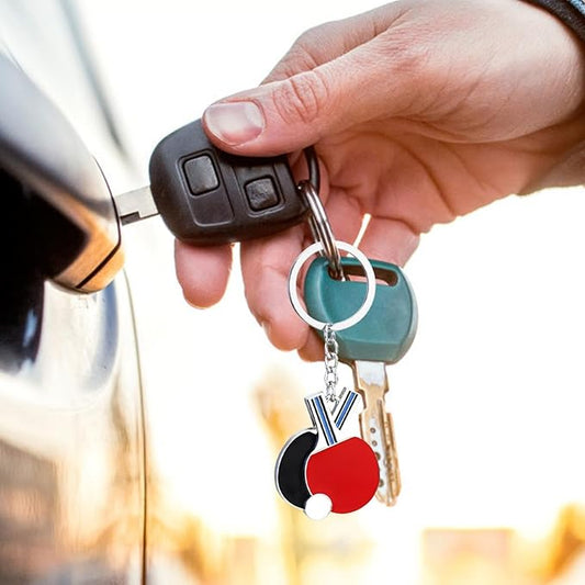 Table Tennis Racket Keychain - Sports Keychain Table Tennis Racket Bag Ornament | Table Tennis Key Holder V1237-ZY-203-4516