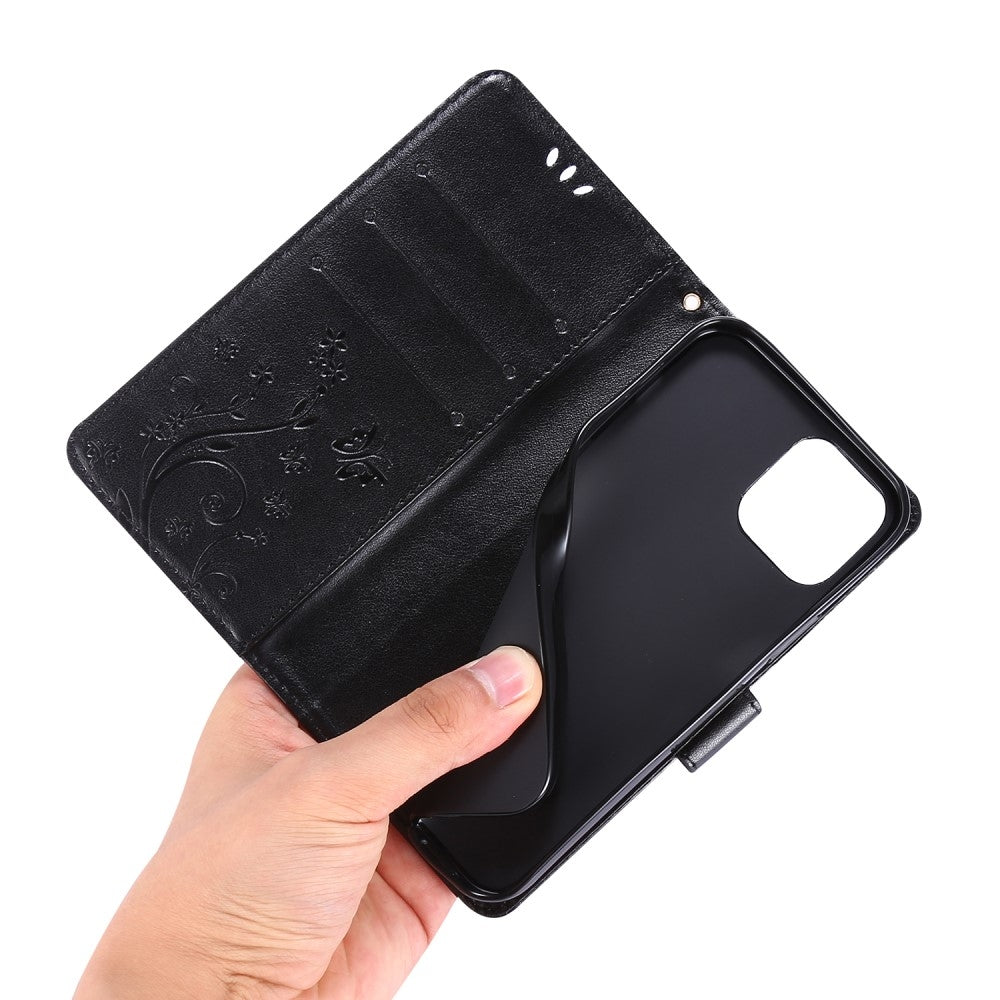 Compatible with iPhone, iPhone 12 / 12 Pro - Floral Case - Black Black Black V1237-ZY-203-4892
