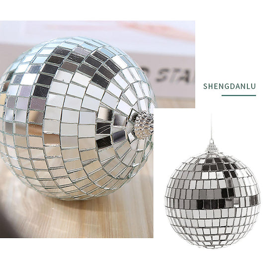 6/12 pcs Mini Disco Ball Party Decorations Silver Mini Plastic Ornaments Small Disco Balls Silver Silver_MGF V1237-ZY-203-5185