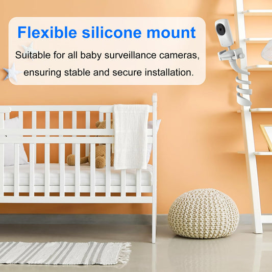 Universal Baby Monitor Holder Longer White Flexible Silicone Baby Camera Tripod V1237-ZY-203-5433