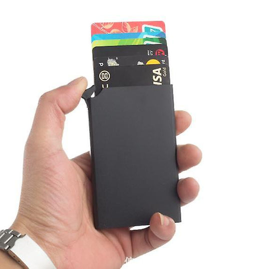 Card Holder Wallet, Men's Minimalist Slim Metal RFID Blocking Contactless Card Protector_ma V1237-ZY-203-5447