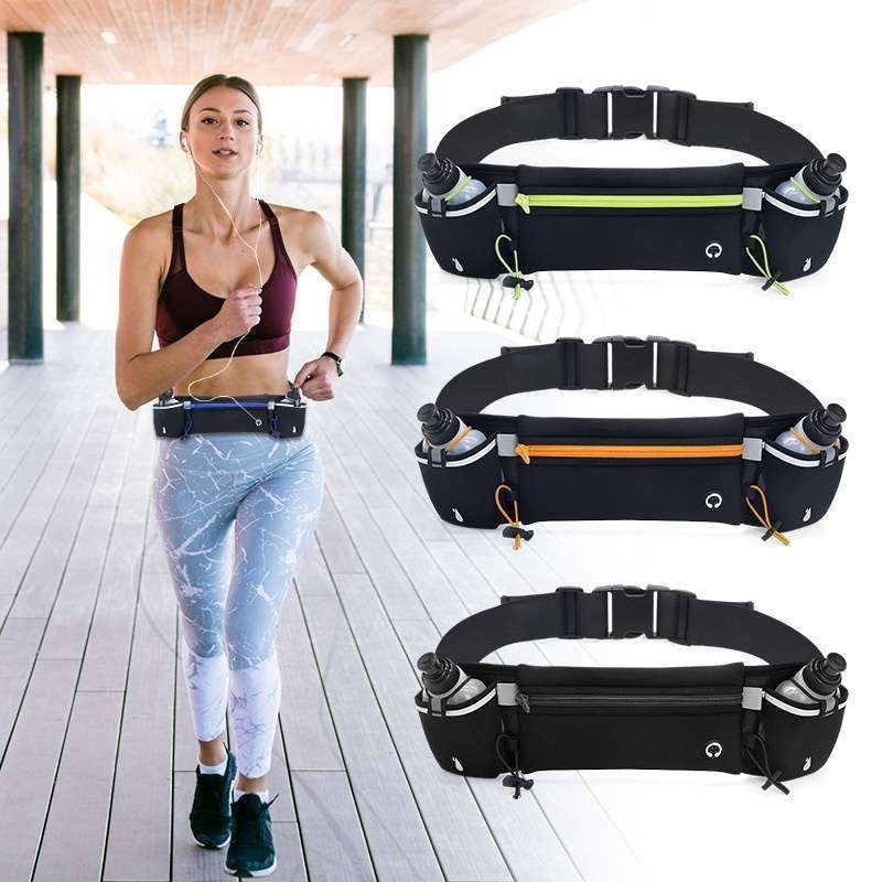 Running Belt with Water Bottles for Active People, Black V1237-ZY-506-0022
