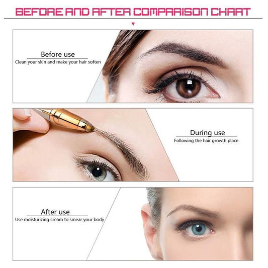 Epilator Trimmer for Eyebrows Facial Hair Nose Hair Bikini Line, PinkGold V1237-ZY-506-0049