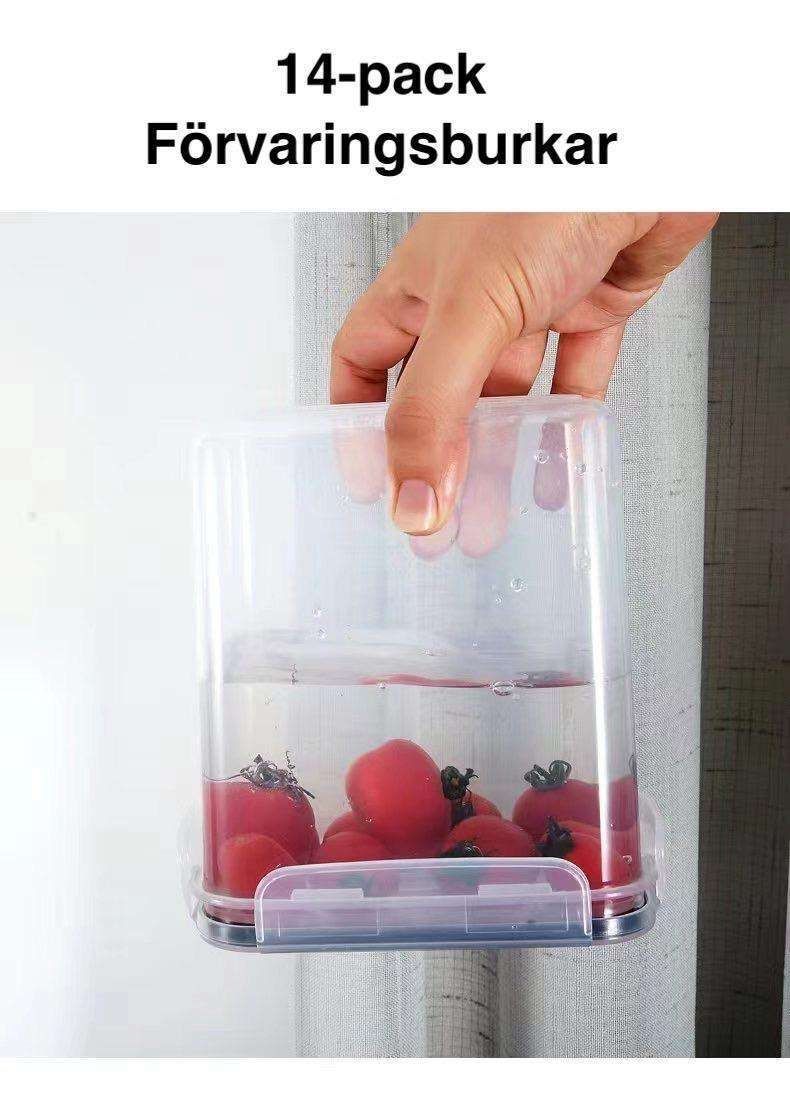 14-pack Transparent Food Storage Jars with Airtight Lids Kit V1237-ZY-506-0068
