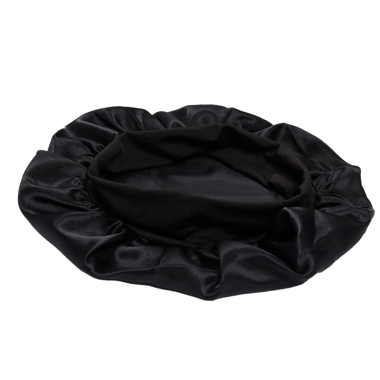 Satin Sleep Cap Black, One Size V1237-ZY-506-0092