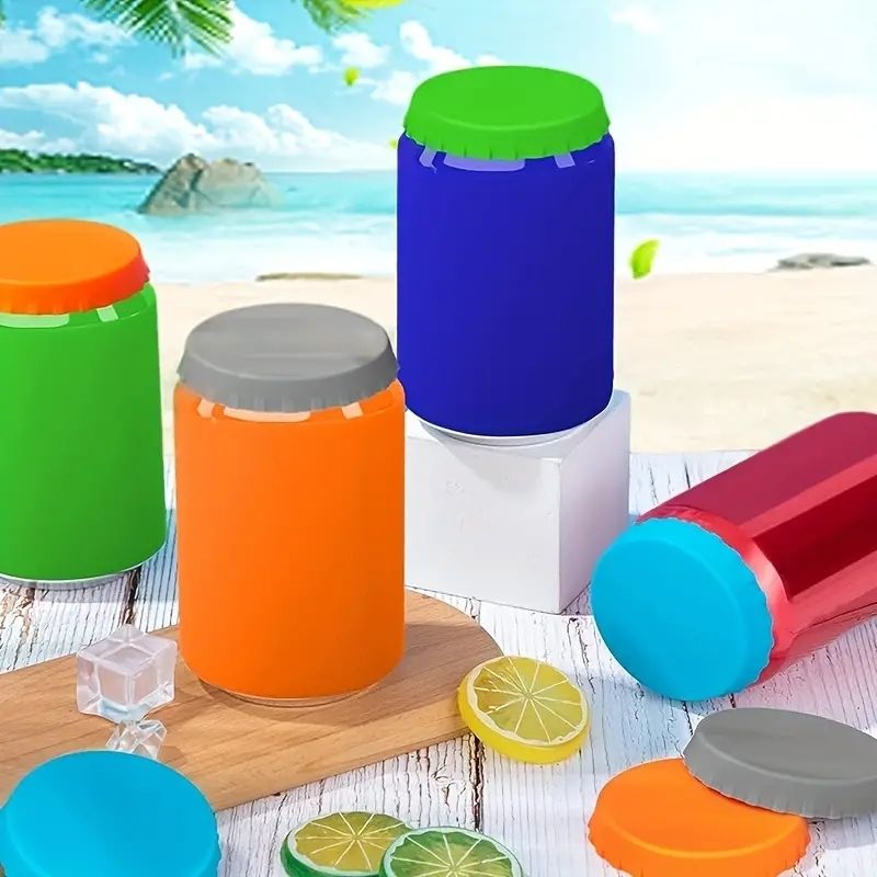 2pcs Silicone Caps Leakproof Jar Lid, MultiColor V1237-ZY-506-0225