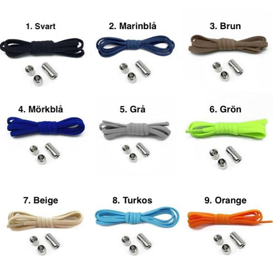 Black No-Tie Elastic Shoelaces, one size, 1 pair V1237-ZY-506-0255