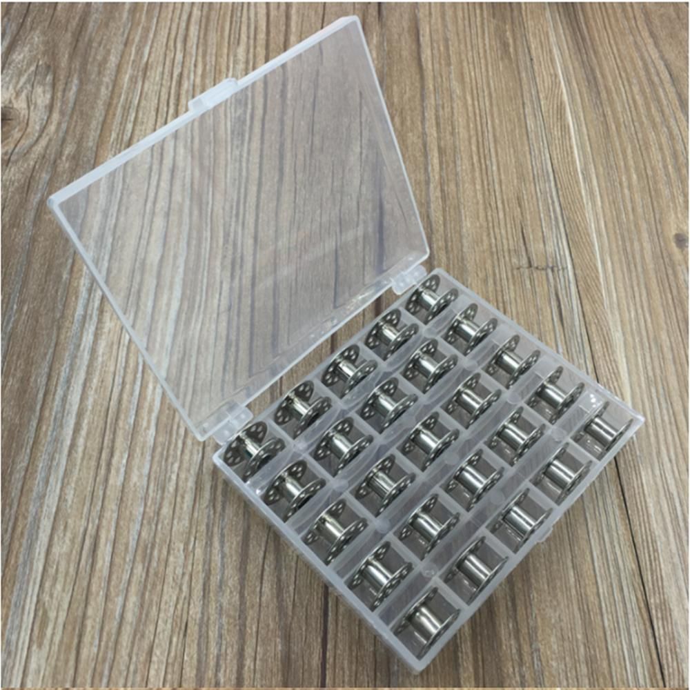 25 Bobbins for Sewing Machine Silver, with Storage Box V1237-ZY-506-0351