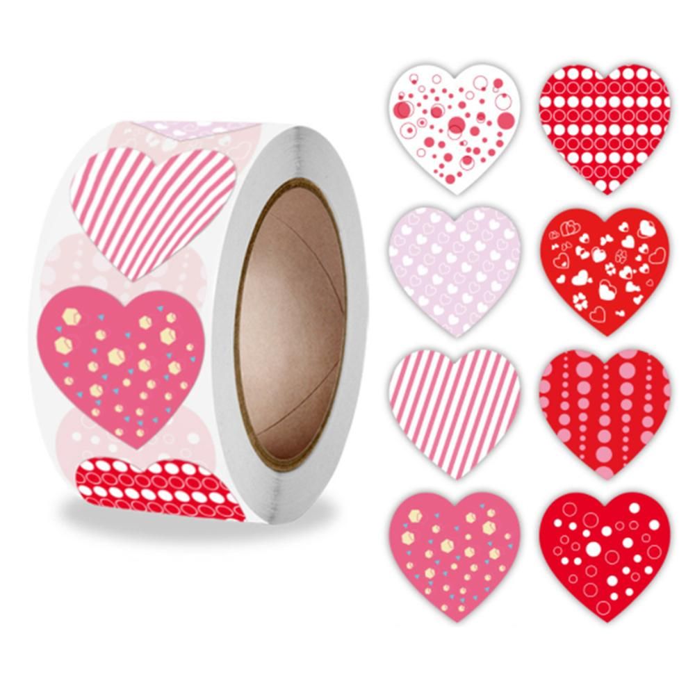 500pcs Love Heart Cartoon Stickers, MultiColor V1237-ZY-506-0408