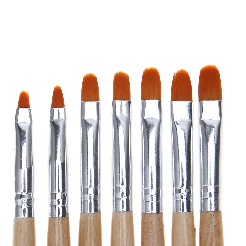 7pcs Acrylic Nail Brushes with Wood Handle V1237-ZY-506-0421