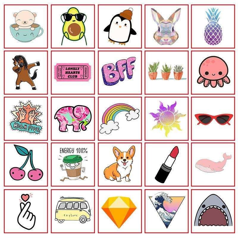 50pcs Animal Cartoon Stickers, MultiColor Decals for Kids and DIY Crafts V1237-ZY-506-0526