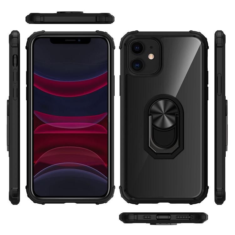 iPhone 12 Silicone Shockproof Cover, Black Transparent, Compatible with iPhone 12 Pro V1237-ZY-506-0821