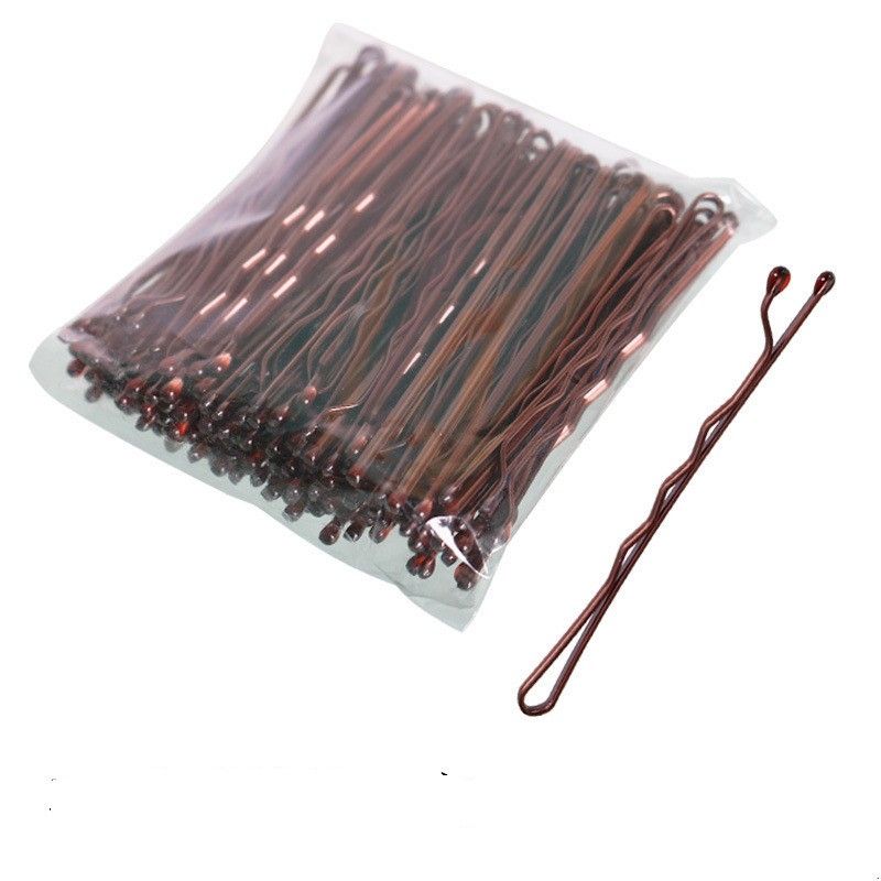 100pcs Brown Hair Clips - Hairpins V1237-ZY-506-0825