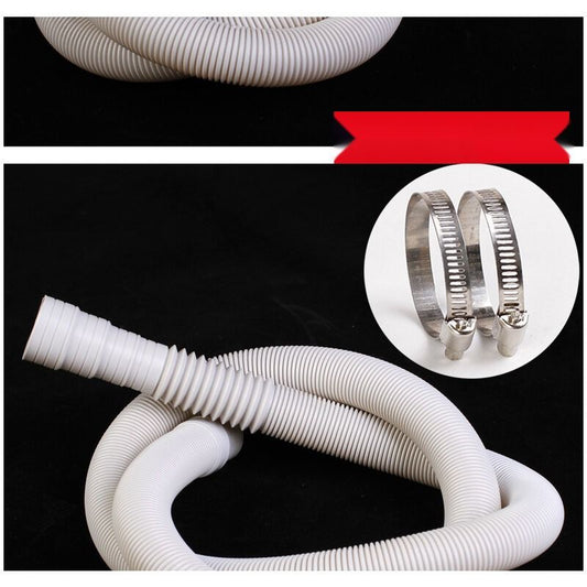 Washing Machine Drain Hose Corrugated Plastic Extension Tube Grey, 2M V1237-ZY-522-0022