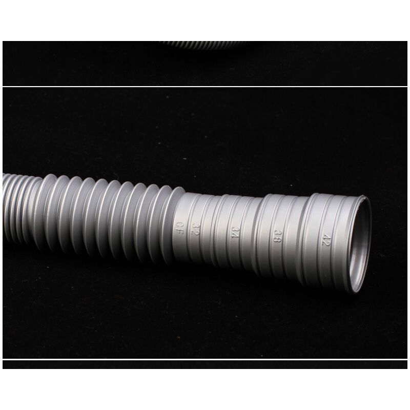 Washing Machine Drain Hose Corrugated Plastic Extension Tube Grey, 2M V1237-ZY-522-0022