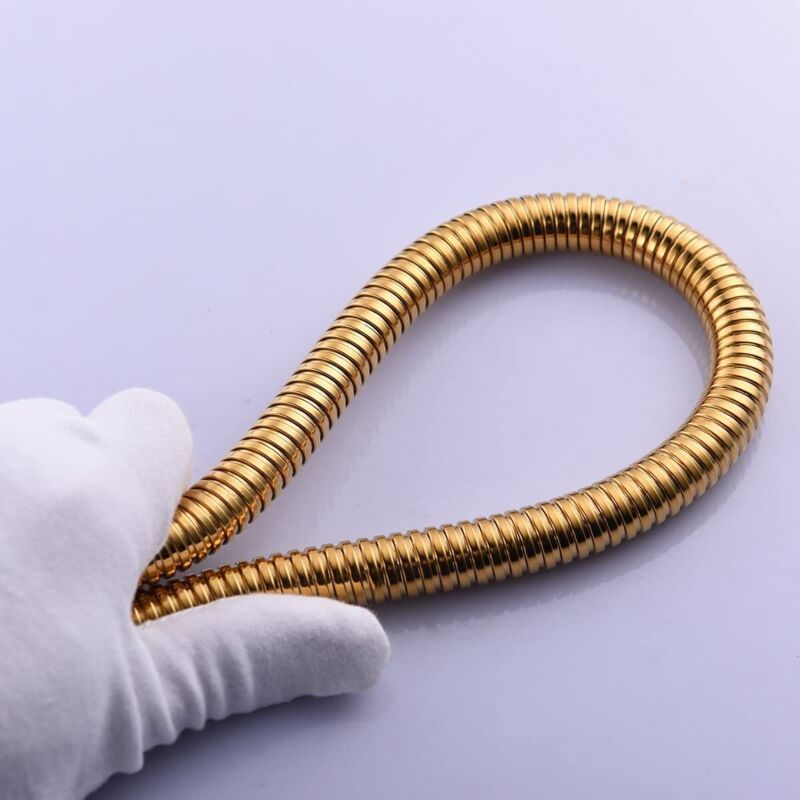 Gold Anti Kink Stainless Steel Flexible Shower Hose with Solid Brass Connector, 2M 78in V1237-ZY-522-0026