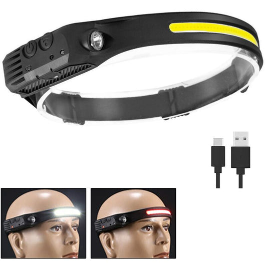 LED Headlamp USB Rechargeable 500 Lumen COB Motion Sensor IPX4 Waterproof for Running Camping Fishing Hunting V1237-ZY-522-0037