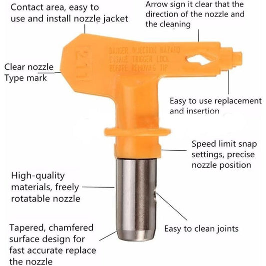 Reversible Airless Spray Gun Tip Nozzle Compatible with Wagner Paint Spray Gun, 615 V1237-ZY-522-0072