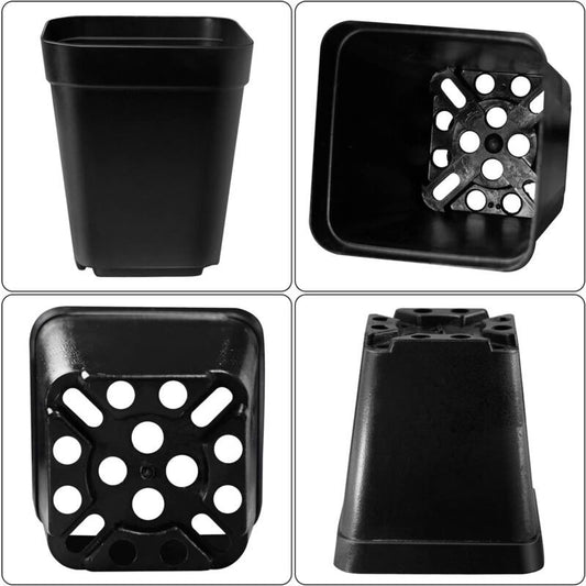200 Pieces Seedling Pots, Nursery Pots, Reusable Plastic Square Seedling Pot Seedling Pots Transplanting Pot V1237-ZY-528-034