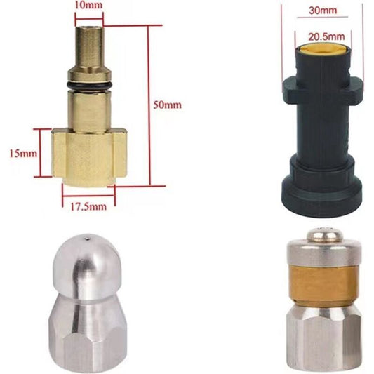 Drain Cleaning Sewer Hose Kit Compatible with Karcher K2 K3 K4 K5 K6 K7 and Lavor Pressure Washers, 15m V1237-ZY-528-043