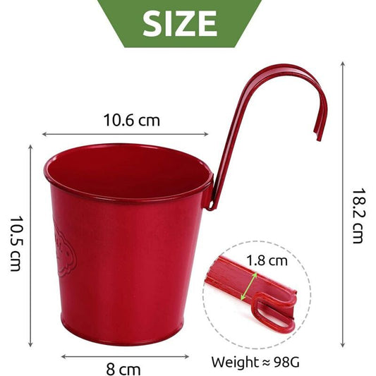 4 Pieces Small Colorful Hanging Planter with Detachable Hook, Metal Balcony Planter, Vintage Hanging Planter V1237-ZY-528-045