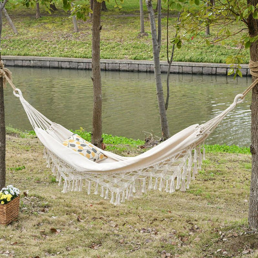 Portable Travel Hammock Bohemian Chic Style Hammock Canvas Total Dimensions 2.88L X 1.5l M Cotton Polyester V1237-ZY-528-055