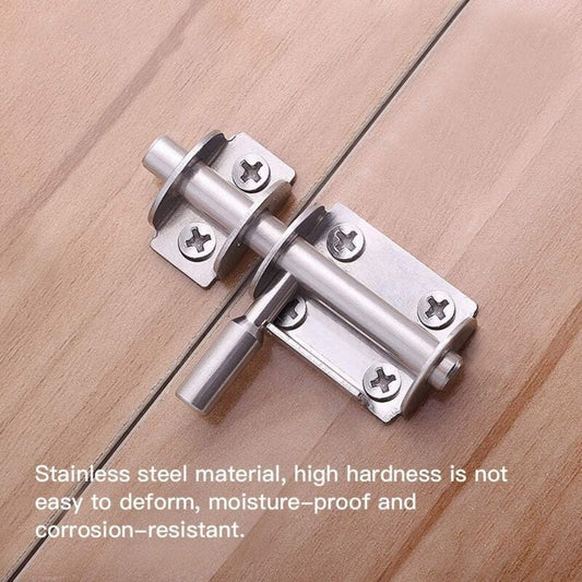 4 Pieces Mini Stainless Steel Sliding Door Latches Safety Door Latches with Screws for Bathroom Door Wooden V1237-ZY-528-063