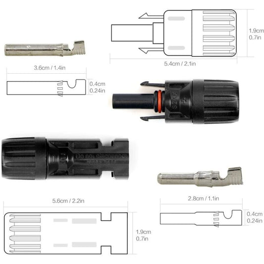 Solar Connector, mc4 Connector, PV Connector, Solar Photovoltaic Connector, Male Female Solar Panel Cable V1237-ZY-528-067