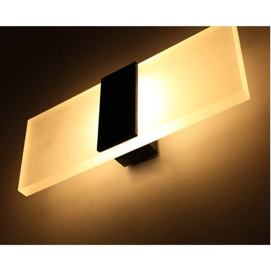 Indoor Wall Lamp 6W Warm White Brushed Black Indoor Wall Lamp AC 85 265, V, Modern Acrylic Light for Hallway, V1237-ZY-528-121