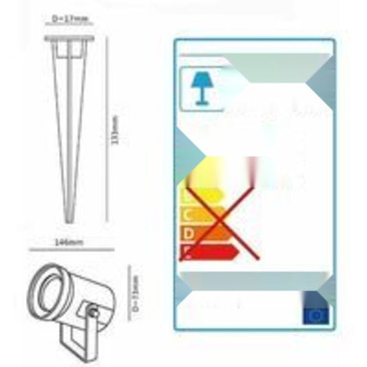 LED Garden Stake Spotlight 12W Black 720 LM Color Temperature, Neutral White 4000K V1237-ZY-528-147