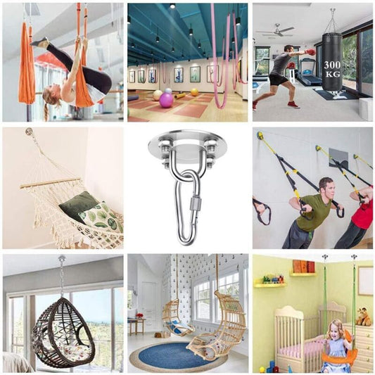 1 Pieces Heavy Duty Ceiling Hook, 450KG Capacity Stainless Steel Hammock Hanging Kit 180 Rotation for V1237-ZY-528-160
