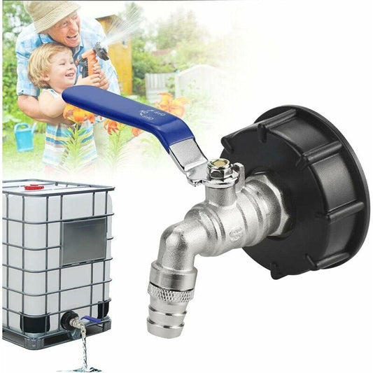 IBC Drain Tank Adapter S60x6 Tap Valve 0.75 Inch Ball Valve Water Tank Adapter V1237-ZY-528-251