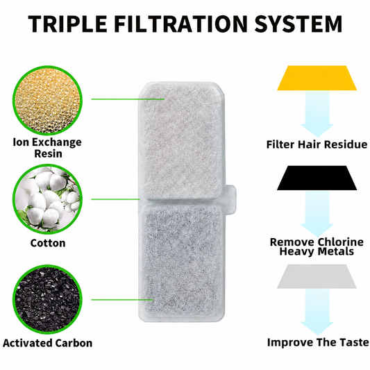 Cat Water Fountain Replacement Filters,for YSJ 1101 Water Fountain, 6 Pack Pet Fountain Filters with V1243-FILTER