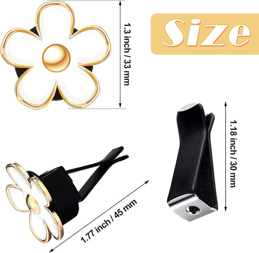 6 Pcs Daisy Flower Air Vent Clip Accessories Air Conditioning Outlet Clip Car Air Freshener Dashboard V1250-B098WL9V6N