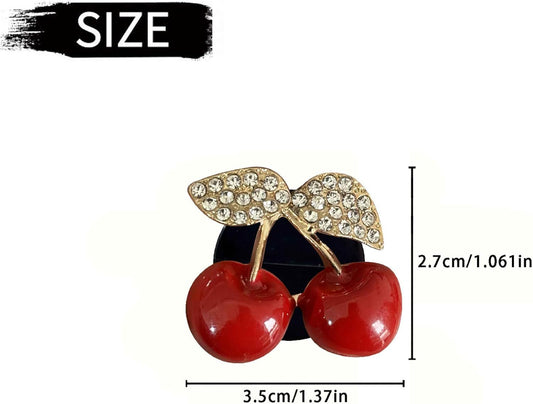 4 Pcs Cherry Car Air Vent Freshener Clip, Rhinestone Car Air Outlet Fragrance Freshener, Bling Cute V1250-B0DXZ576RG