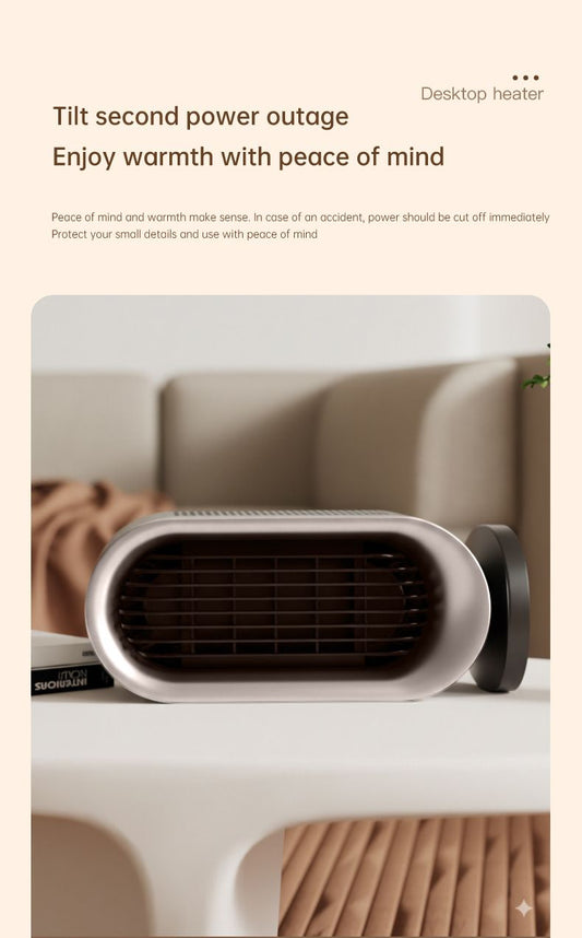 Desktop Vertical Space Heater with Remote Control, Fast Heating PTC Electric Fan Heater, Portable Mini Winter Electric Space Heater for Bedroom Office Home Indoor Heating(White)