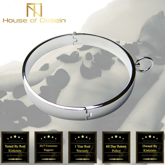 House Of Dasein Stainless Steel Metal Collar Slave Play Bdsm Neck Restraints Fetish - Silver V1257-15198749360194